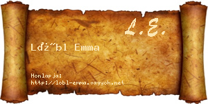 Lőbl Emma névjegykártya